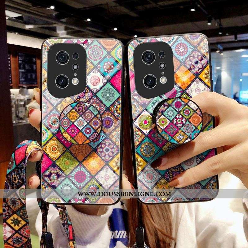 Coque Oppo Find X5 Pro Support Magnétique Patchwork