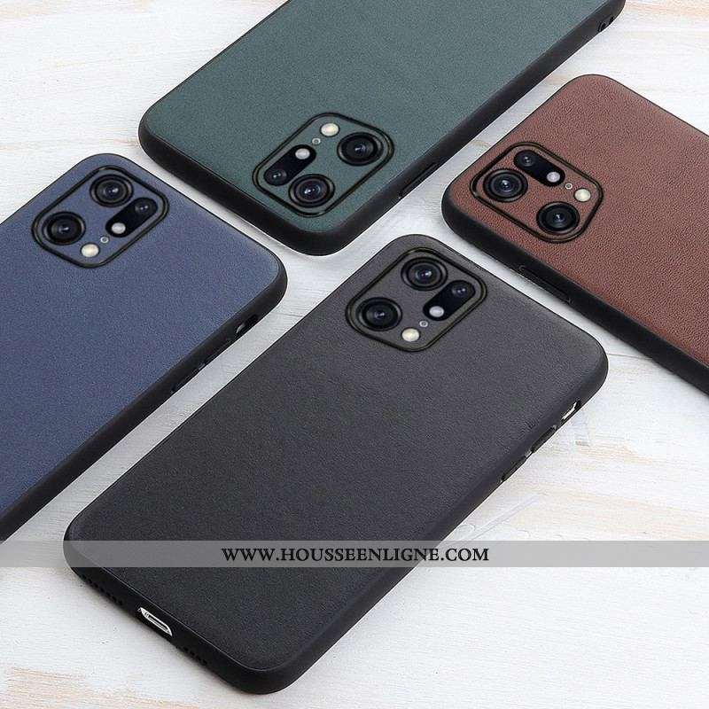 Coque Oppo Find X5 Pro Véritable Cuir