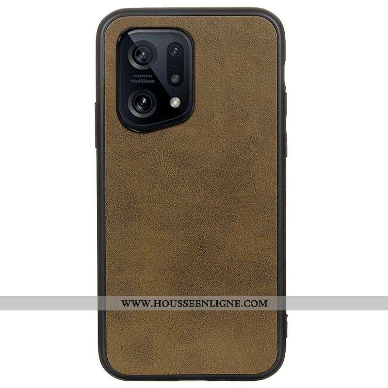 Coque Oppo Find X5 Simili Cuir Texturé