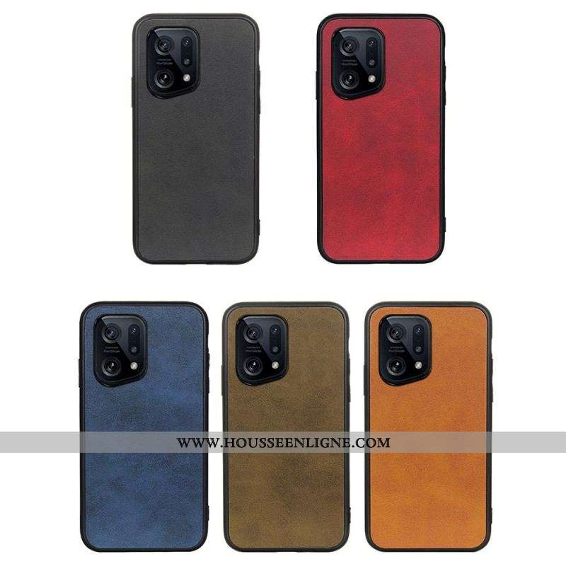 Coque Oppo Find X5 Simili Cuir Texturé