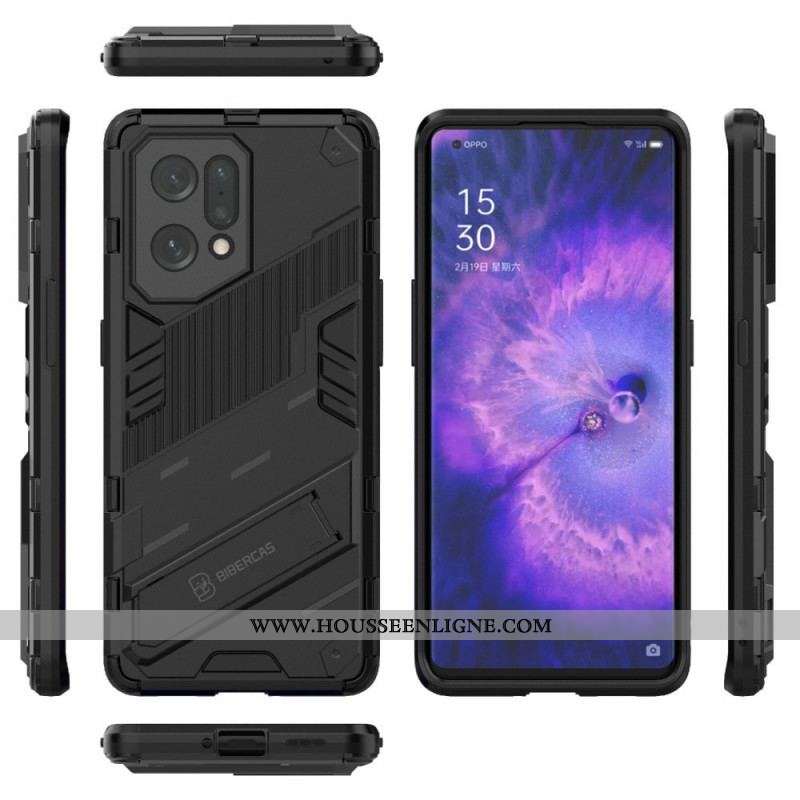 Coque Oppo Find X5 Support Amovible Deux Positions Mains Libres