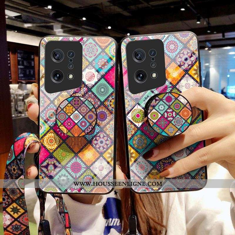 Coque Oppo Find X5 Support Magnétique Patchwork
