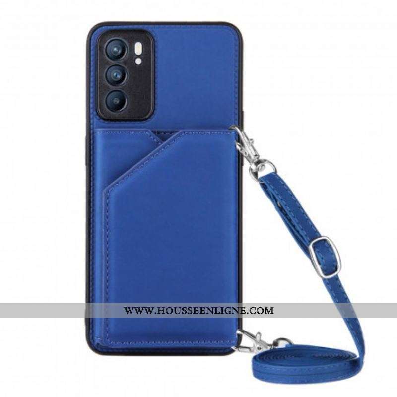 Coque Oppo Reno 6 5G Bandoulière Porte-cartes