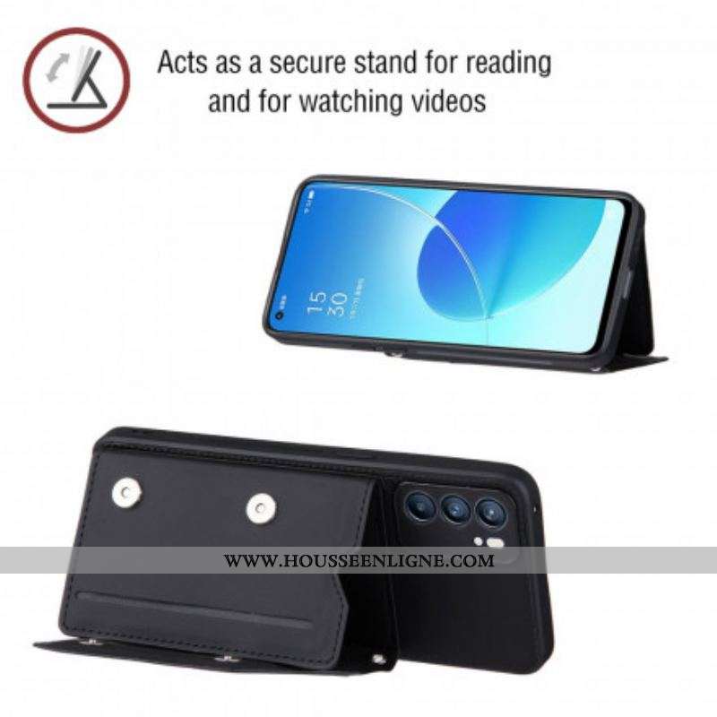 Coque Oppo Reno 6 5G Bandoulière Porte-cartes