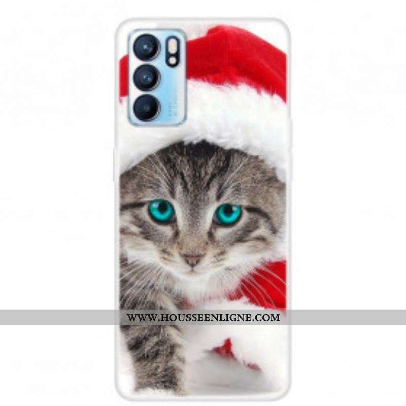 Coque Oppo Reno 6 5G Chat de Noël