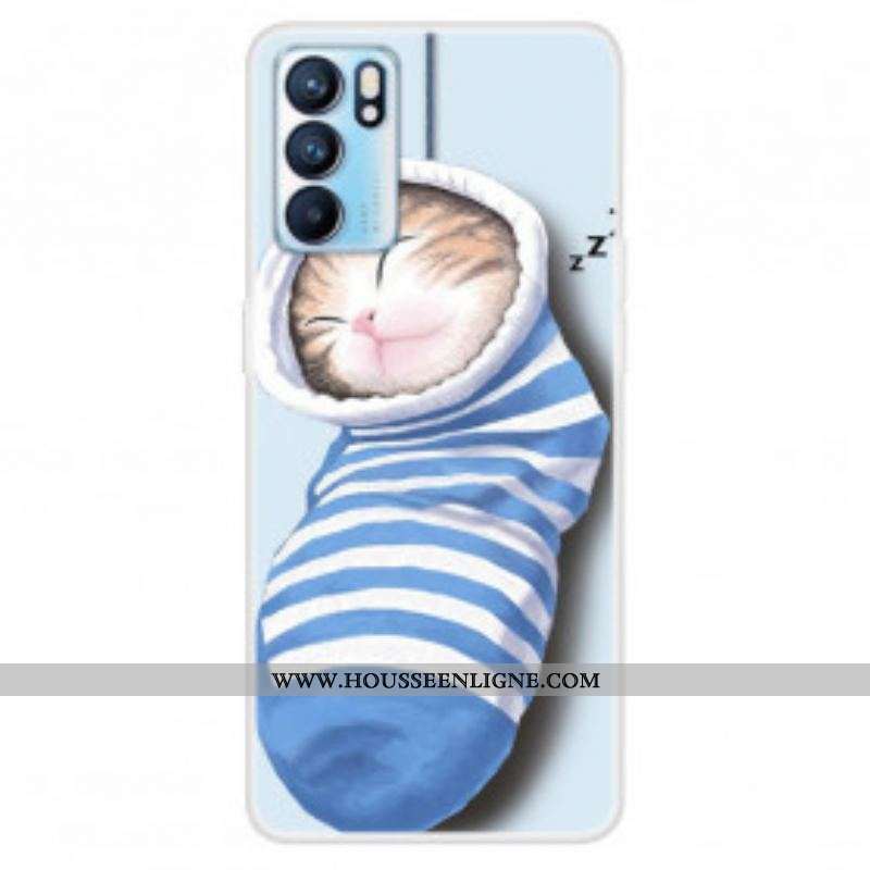 Coque Oppo Reno 6 5G Chaton Endormi