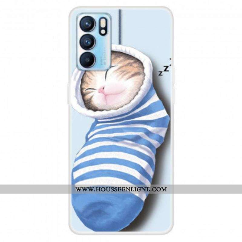 Coque Oppo Reno 6 5G Chaton Endormi