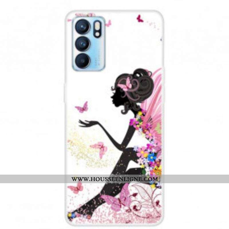 Coque Oppo Reno 6 5G Jeune Fille Fleurie