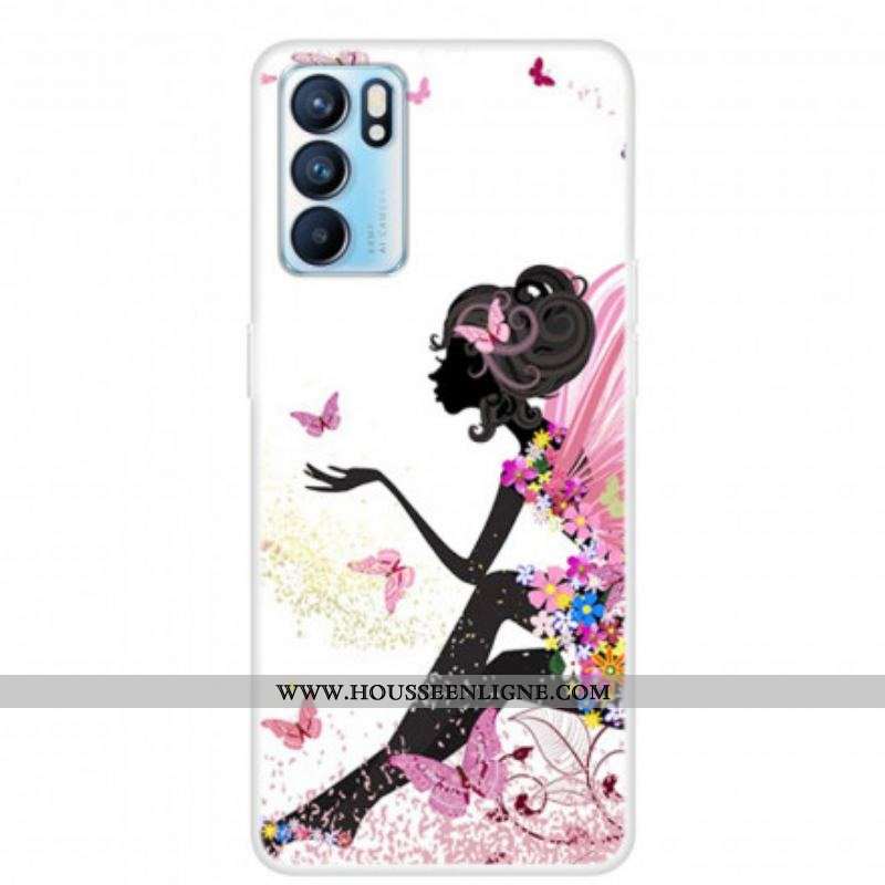 Coque Oppo Reno 6 5G Jeune Fille Fleurie