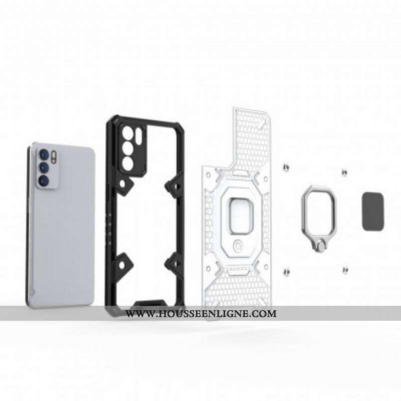 Coque Oppo Reno 6 5G Nid d'Abeille avec Anneau