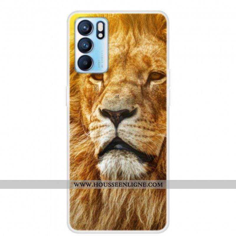 Coque Oppo Reno 6 5G Tête de Félin