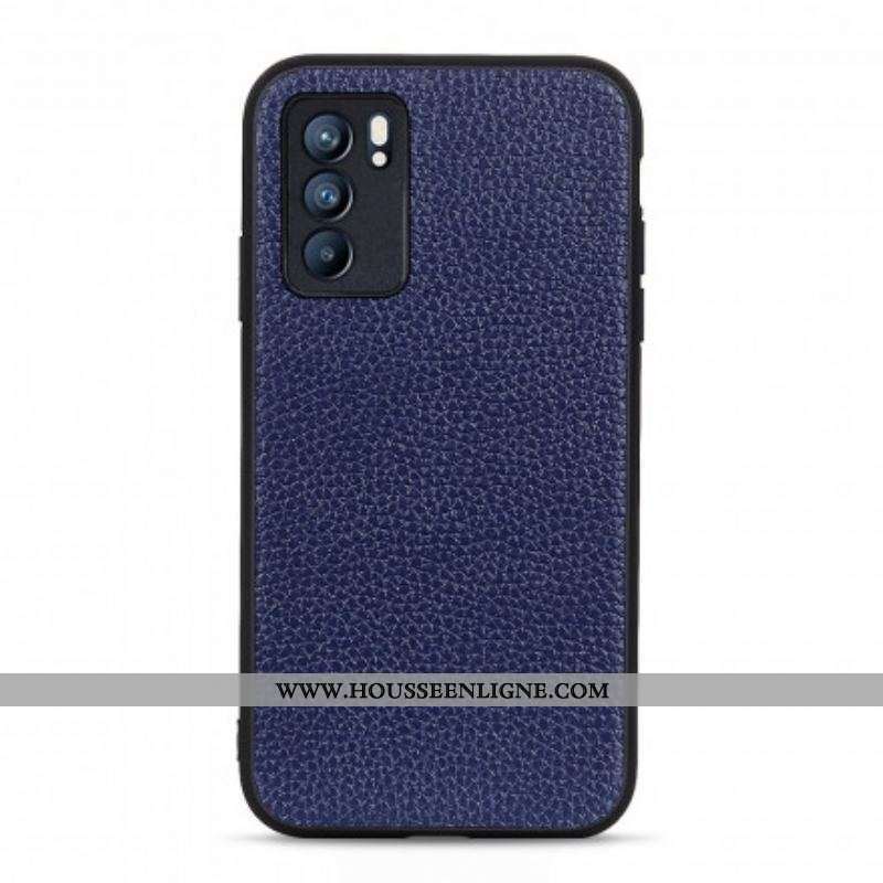 Coque Oppo Reno 6 5G Véritable Cuir Litchi