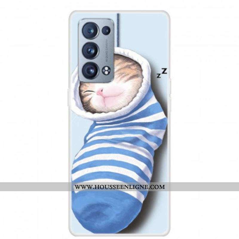 Coque Oppo Reno 6 Pro 5G Chaton Endormi