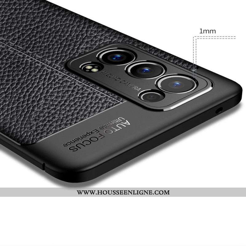 Coque Oppo Reno 6 Pro 5G Cuir Litchi Double Line