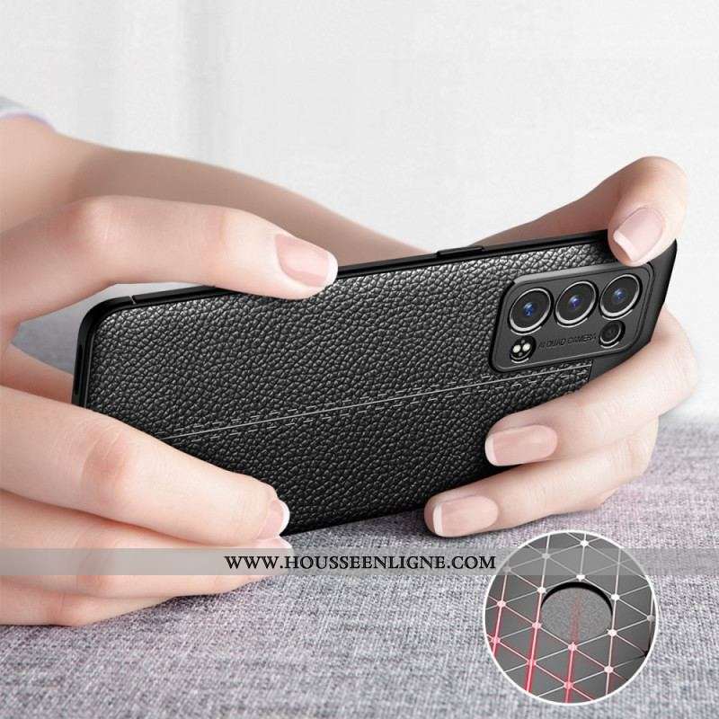 Coque Oppo Reno 6 Pro 5G Cuir Litchi Double Line