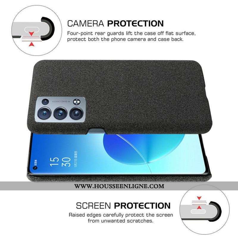 Coque Oppo Reno 6 Pro 5G Revêtement Tissu