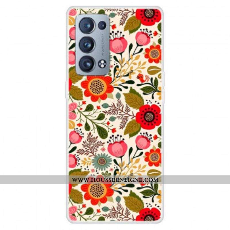 Coque Oppo Reno 6 Pro 5G Silicone Flexible Motif Floral