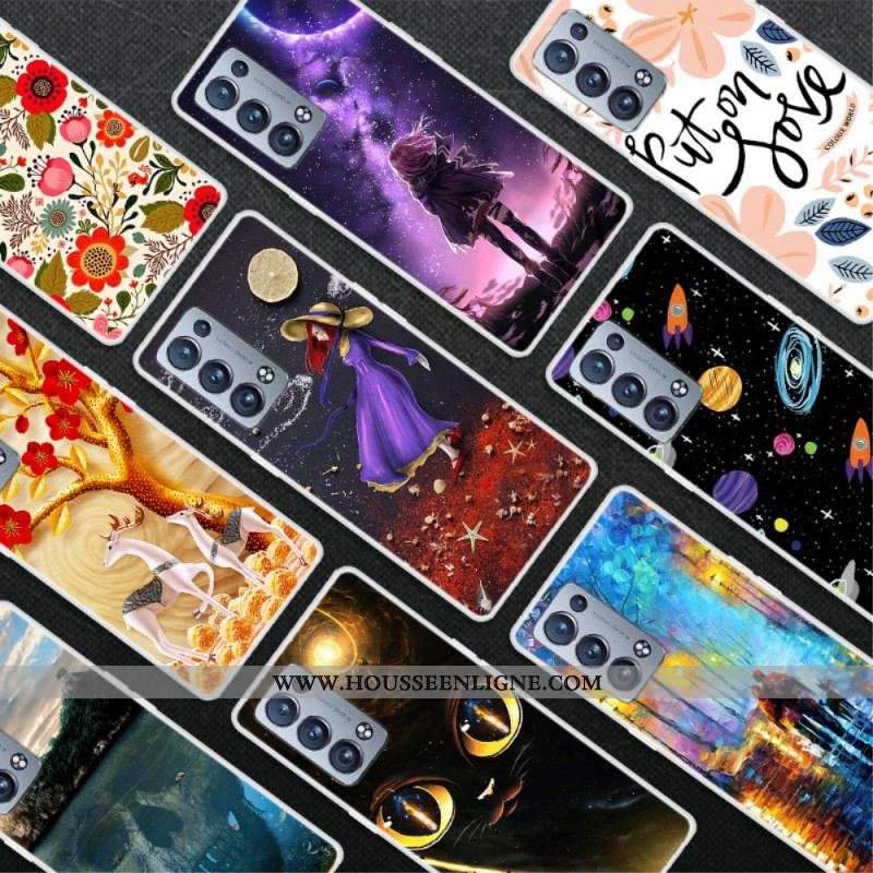 Coque Oppo Reno 6 Pro 5G Silicone Flexible Motif Floral