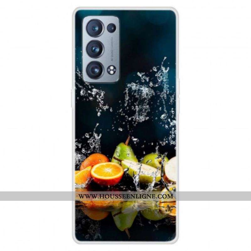 Coque Oppo Reno 6 Pro 5G Trompe l'Oeil Fruits et Eau