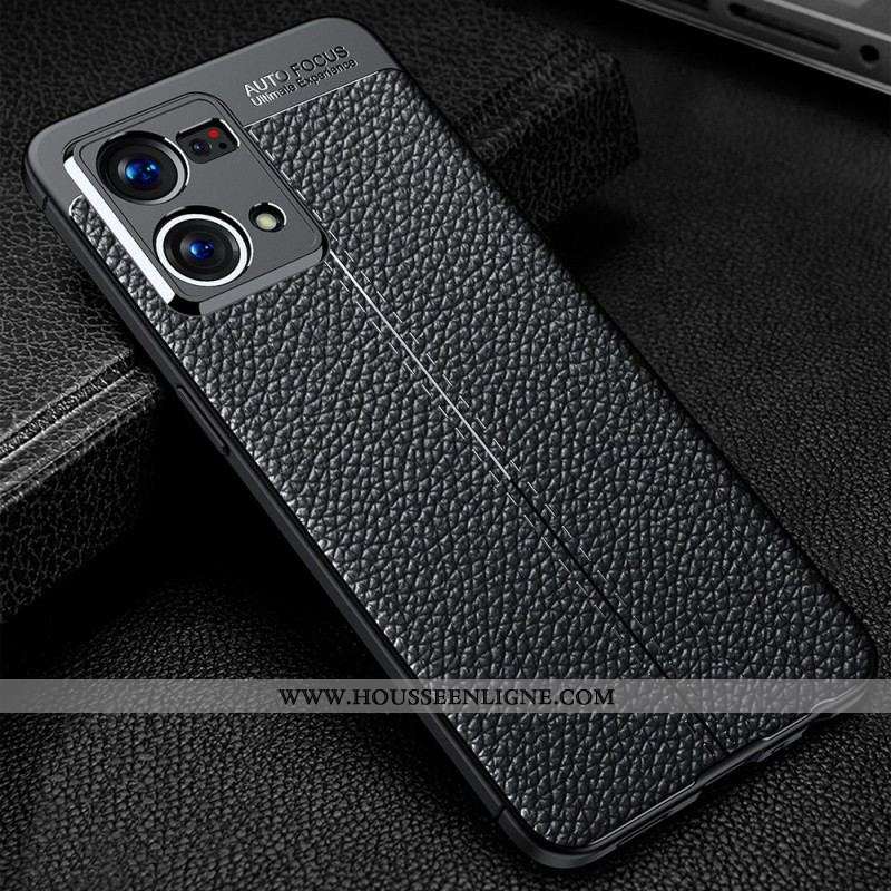 Coque Oppo Reno 7 Effet Cuir Litchi