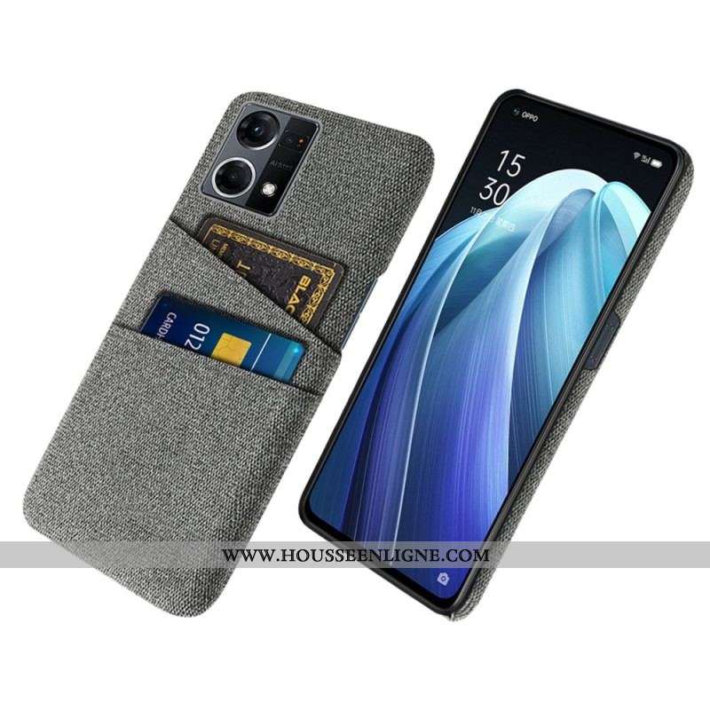 Coque Oppo Reno 7 Porte-Cartes Tissu