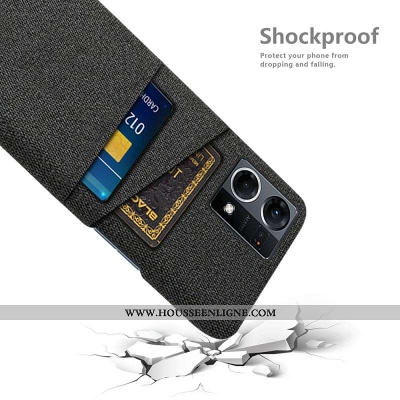 Coque Oppo Reno 7 Porte-Cartes Tissu