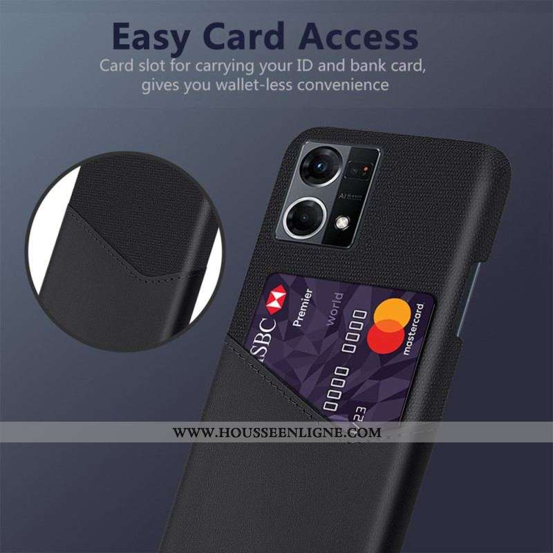 Coque Oppo Reno 7 Texture Tissu Porte-Carte