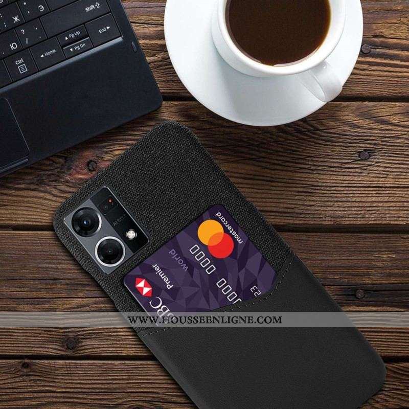 Coque Oppo Reno 7 Texture Tissu Porte-Carte