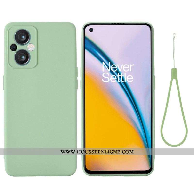 Coque Oppo Reno 8 Lite Silicone Liquide à Lanière
