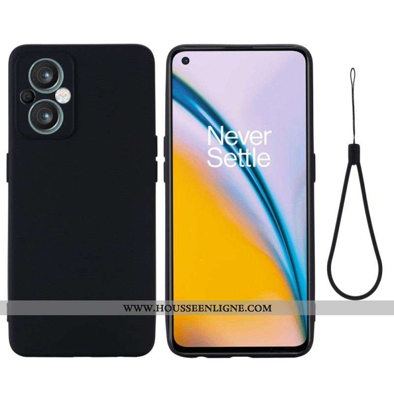 Coque Oppo Reno 8 Lite Silicone Liquide à Lanière