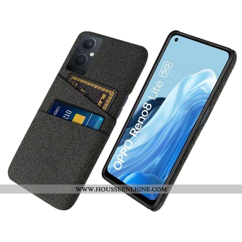 Coque Oppo Reno 8 Lite Tissu Porte-Cartes