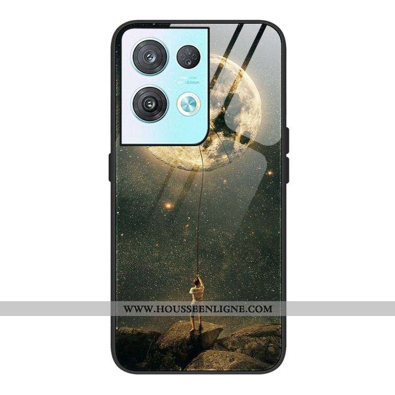 Coque Oppo Reno 8 Pro Verre Trempé l'Homme à la Lune