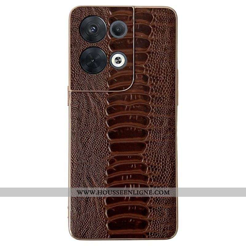 Coque Oppo Reno 8 Vrai Cuir Style Crocodile