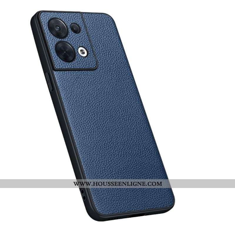 Coque Oppo Reno 8 Véritable Cuir Litchi