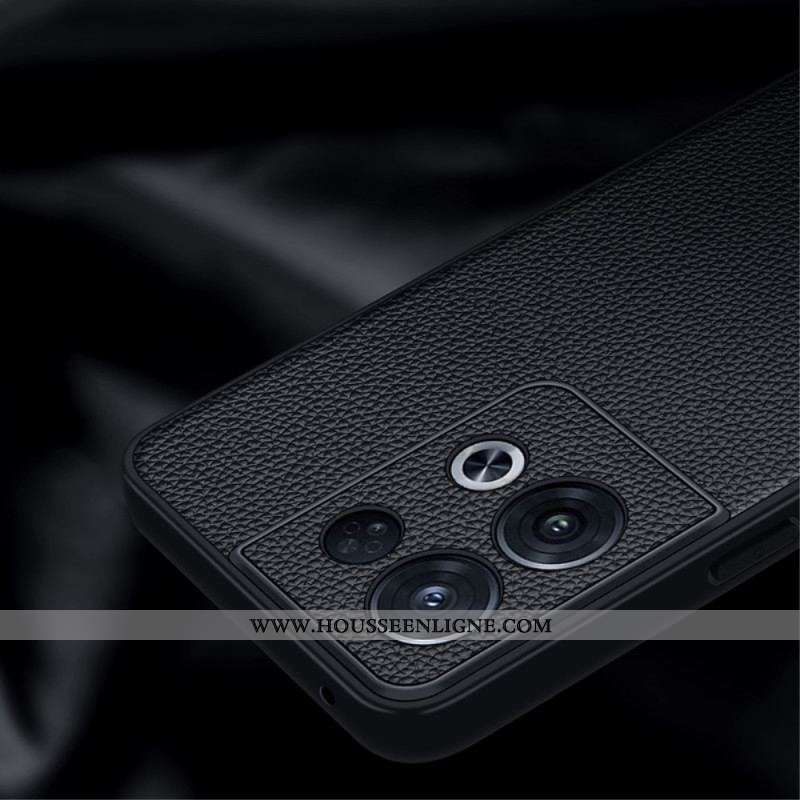 Coque Oppo Reno 8 Véritable Cuir Litchi