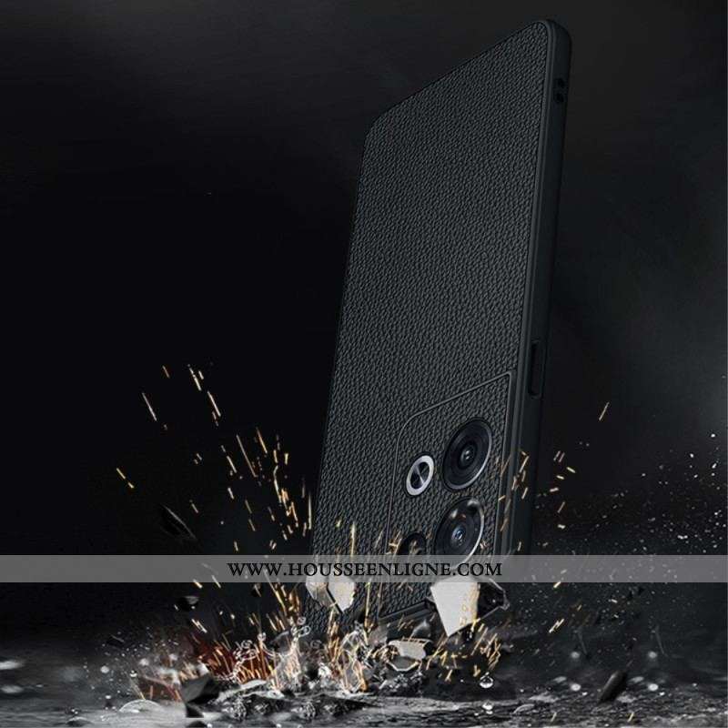 Coque Oppo Reno 8 Véritable Cuir Litchi