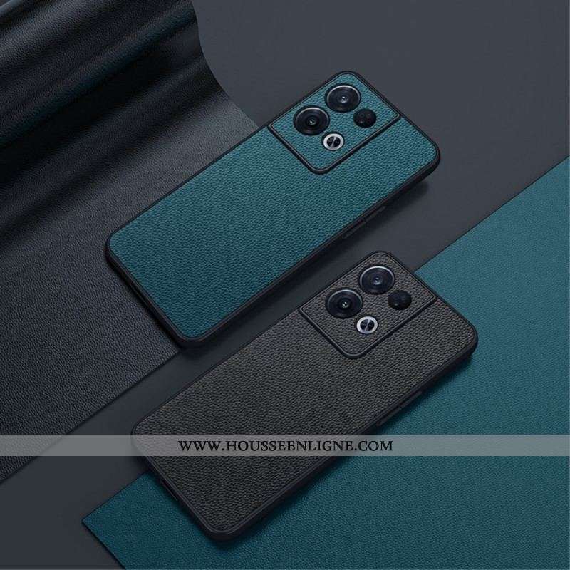 Coque Oppo Reno 8 Véritable Cuir Litchi