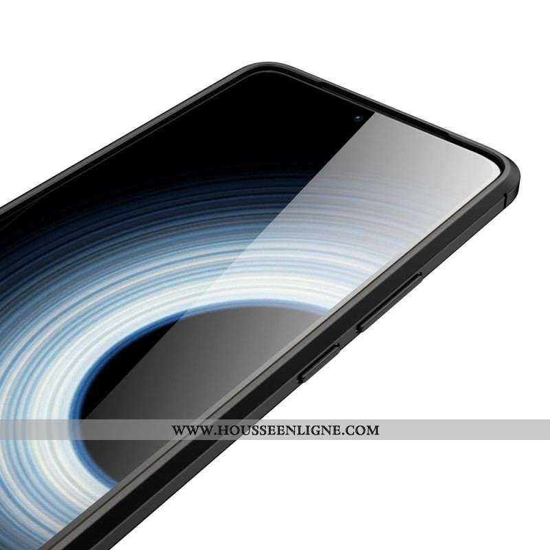 Coque Poco F4 Effet Cuir Litchi Double Line