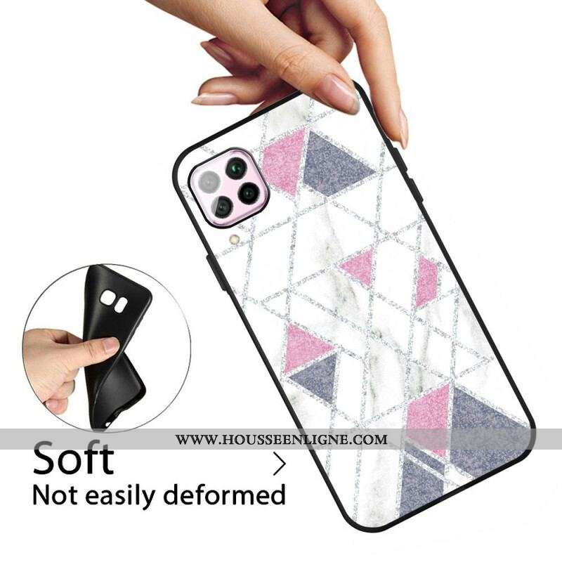 Coque Samsung Galaxy 12 / M12 Marbre Paillettes