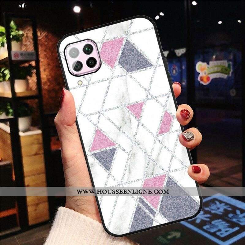 Coque Samsung Galaxy 12 / M12 Marbre Paillettes