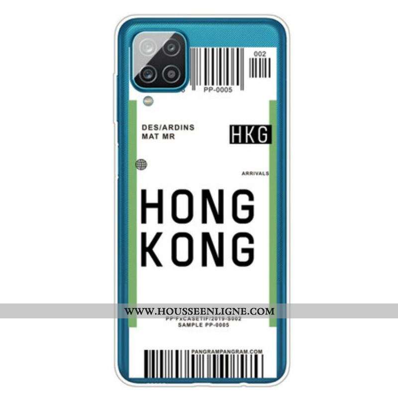 Coque Samsung Galaxy A12 / M12 Boarding Pass to Hong Kong