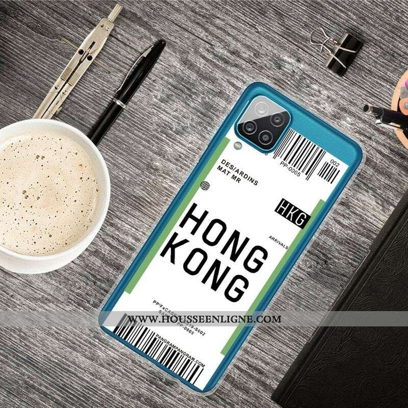 Coque Samsung Galaxy A12 / M12 Boarding Pass to Hong Kong
