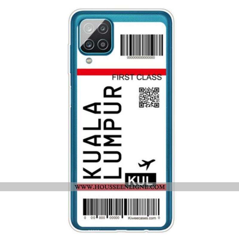 Coque Samsung Galaxy A12 / M12 Boarding Pass to Kuala Lumpur