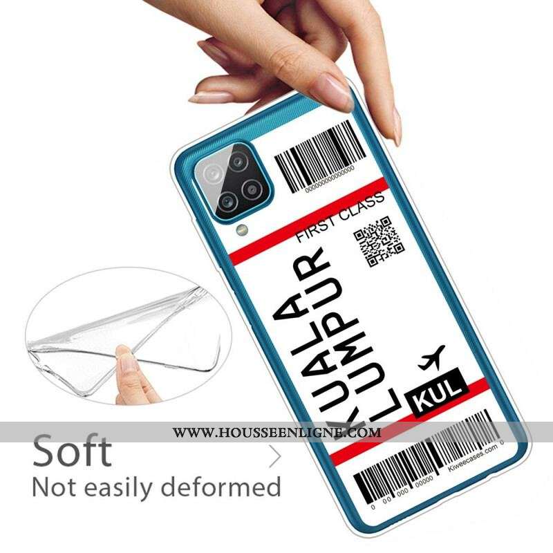 Coque Samsung Galaxy A12 / M12 Boarding Pass to Kuala Lumpur