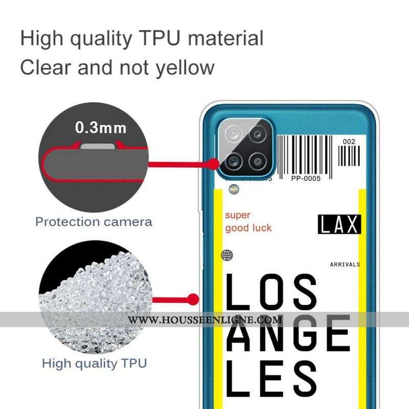 Coque Samsung Galaxy A12 / M12 Boarding Pass to Los Angeles