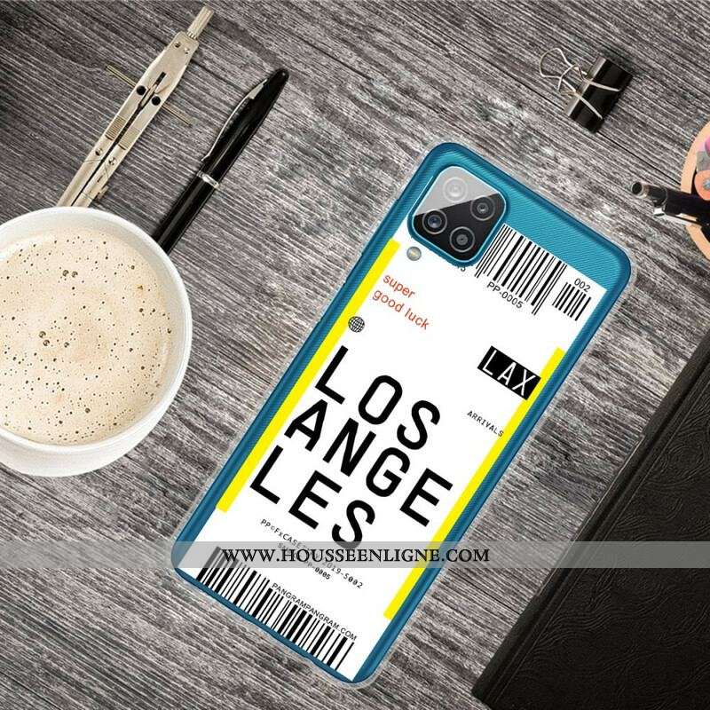 Coque Samsung Galaxy A12 / M12 Boarding Pass to Los Angeles