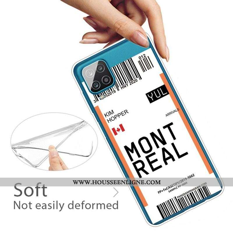 Coque Samsung Galaxy A12 / M12 Boarding Pass to Montreal