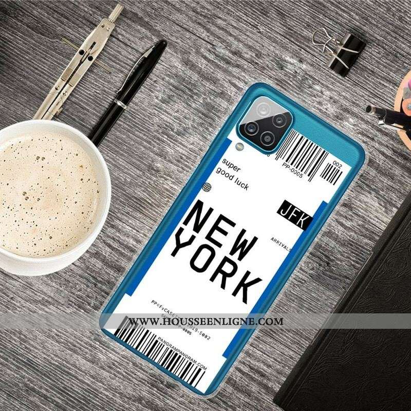 Coque Samsung Galaxy A12 / M12 Boarding Pass to New York
