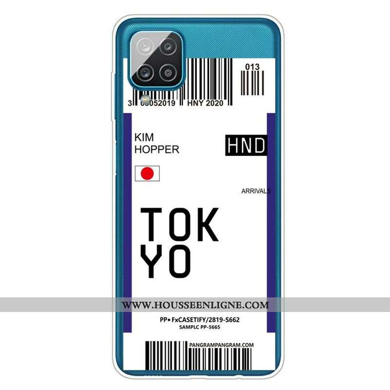 Coque Samsung Galaxy A12 / M12 Boarding Pass to Tokyo