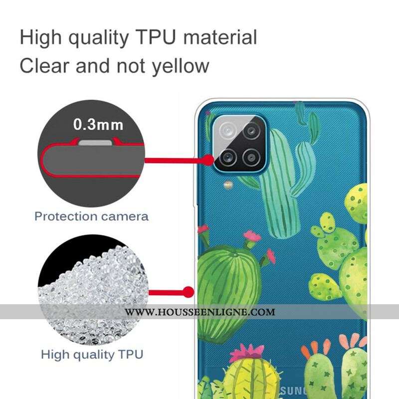 Coque Samsung Galaxy A12 / M12 Cactus Aquarelle